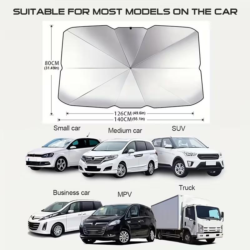Foldable UV Protection Windshield Sunshade, Car Suv Multi-Purpose Front Window Heat Insulation Umbrella, Universal Fit Auto Accessories