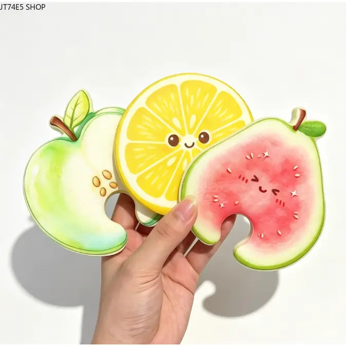 Cute Thick Fruit-Shaped Synthetic Cleaning Sponge, Multipurpose Kitchen Scrub Cloth for Kitchen Use Dish & Pot Washing