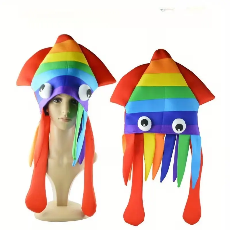 Funny Four-Color Velvet Octopus Hat, Squid Hat for Festivals, Parties, Performances, Adult Performance Props, 1pc Novelty Accessory