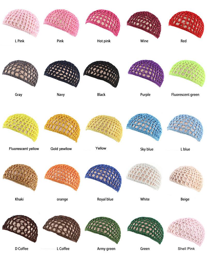 3pcs Set Mesh Crochet Hair Net Woven Hair Cap Bonnet Night Cap Sleep Cap For Women Wig Head Cover Accessories Shower Essentials Autumn beanies