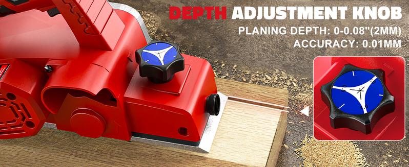 Cordless 3-1/4" Electric Hand Planer Compatible with Milwaukee 18V Battery (No Battery!!) 15000RPM Power Wood Planer for Woodworking Carpentry and Home DIY Blades and Edge Guide