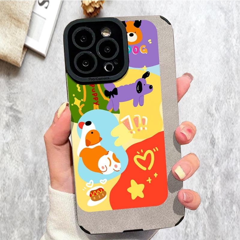 Cute Dog - Themed Phone Case, Multiple Colors & Specifications Available, Playful Cartoon Design, Durable Protection For Phones, Perfect For Daily Use, Vibrant Fun Details With Dogs, Hot - Style Phone Accessory
