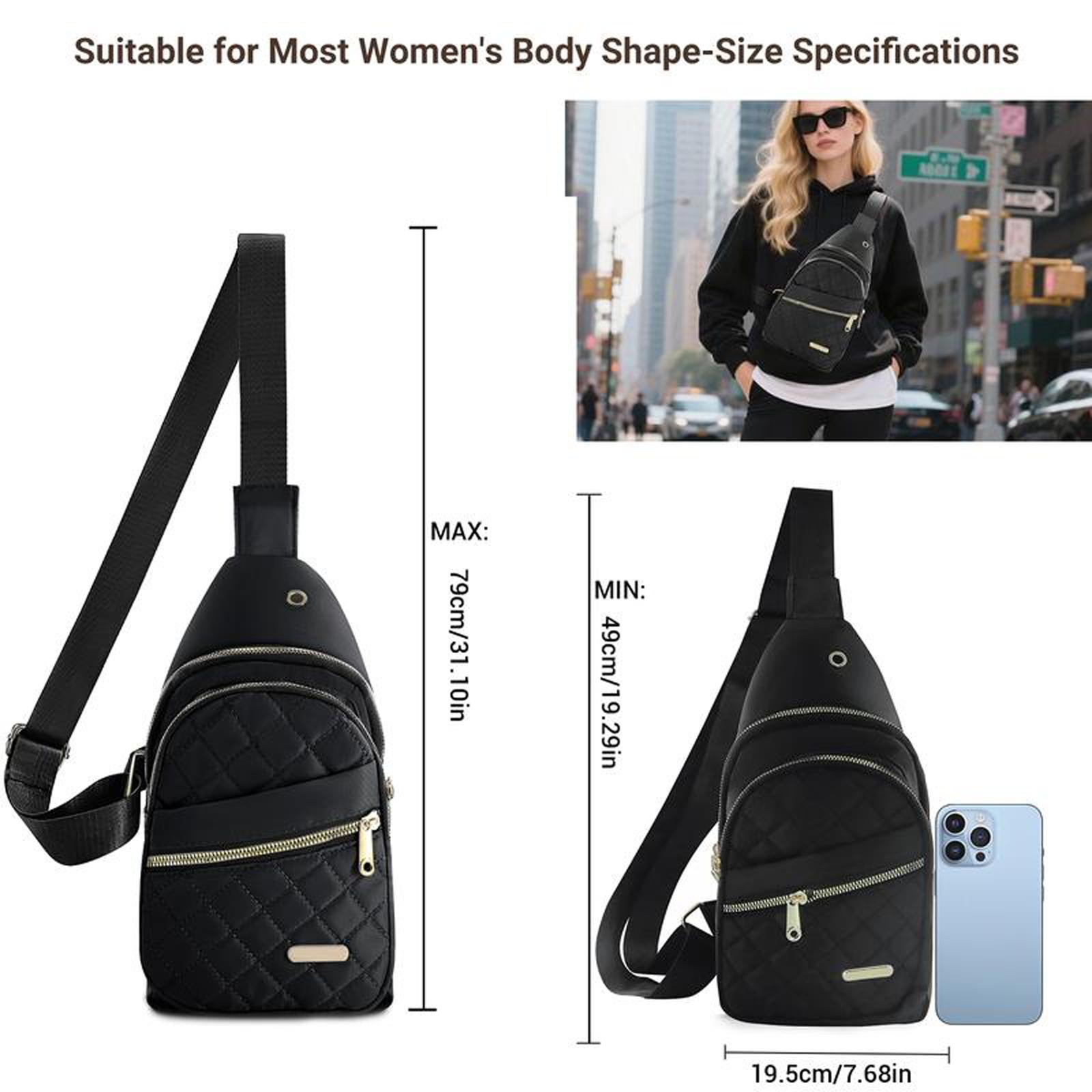 Lightweight & Waterproof,Solid Color Quilted Fanny Pack-Casual Large Capacity Zipper Chest Belt Bum Bag,Adjustable Sling Bag for Daily Use,Fashionable Large Capacity Sling Bag.