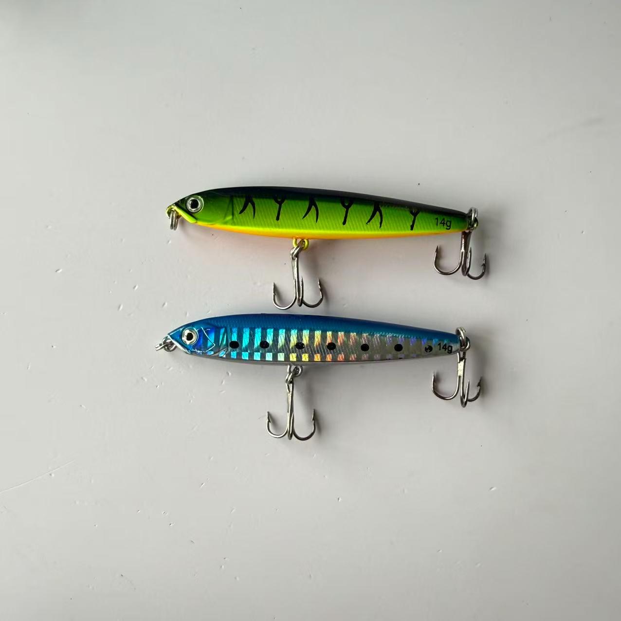 Big Brand Reproduction, Bestseller, 2pcs, Lure Minnow Submerged Lead Pencil Vibrating Far-Cast Imitation Artificial Lure with Sound Bead, Suitable for Freshwater and Saltwater Fishing, Fishing Accessories, Tackle, and Gear