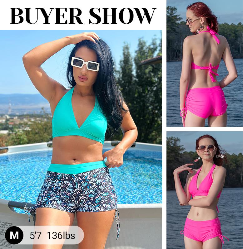 Holipick Two Piece Bathing Suit with Shorts for Women Push Up Bikini Swimsuit Set with Boy Short V Neck Bikini Top with Boy Shorts for Women Halter Bikini with Side Tie Bikini Bottom Sporty Bikini Sets Holipick Two Piece Bathing Suit with Shorts for Women Push Up Bikini Swimsuit Set with Boy Short V Neck Bikini Top with Boy Shorts for Women Halter Bikini with Side Tie Bikini Bottom Sporty Bikini Sets