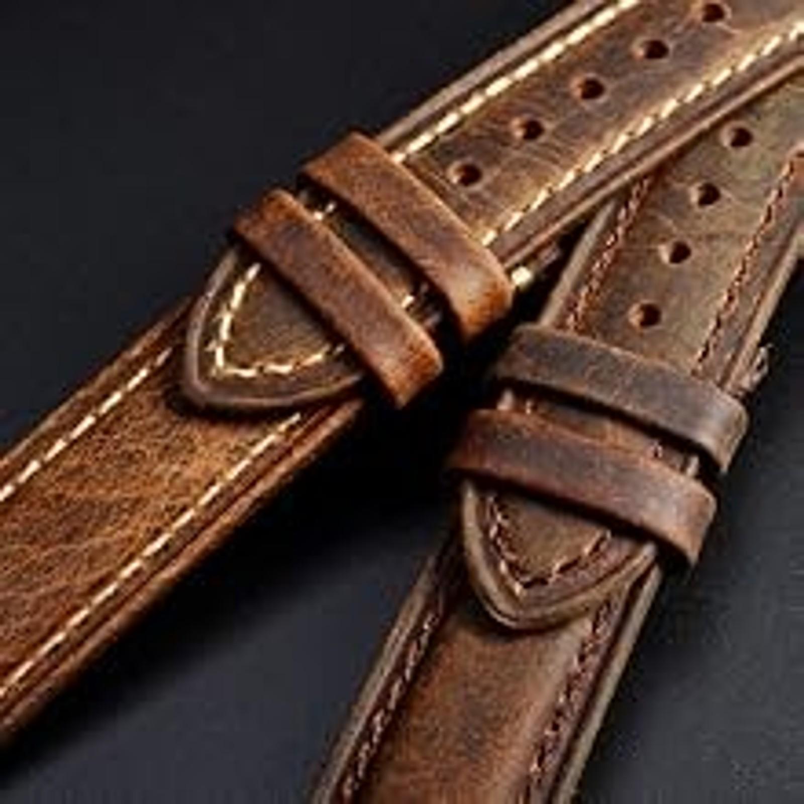 Vintage Leather Replacement Watch Strap Bracelet, Band Width 14mm-24mmGift