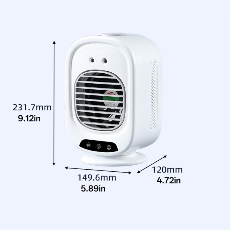 Portable Air Conditioner Humidifier, 3 Speed Settings, 2 Spray Modes, 280ML Water Tank, Cooling Fan, Ideal for Small Rooms, Hiking, Rotatable Function