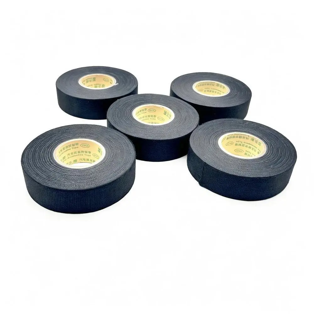 Blacke Heat-Resistant Retardant Tape Adhesive Cloth Tape 9/19/25/32mm*15Meter For Car Cable Harness Protection Electrical Tape