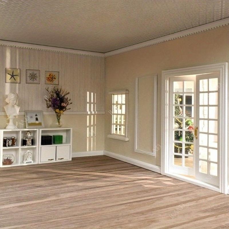 2pcs Dollhouse Flooring - Realistic Walnut Wood Grain Panels 17x11cm 6.7x4.3in, Compatible with 1:12 & 1:6 Scale, DIY Modular Floor for Major Brand Dollhouse Kits, Recycled Material, Natural Wood Texture, Simulation Look