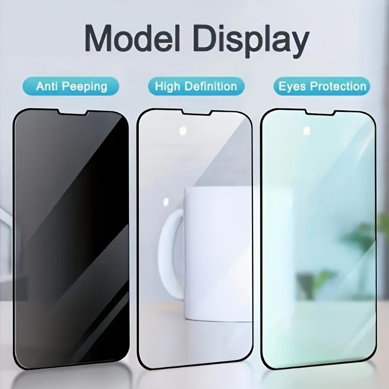 4Pcs Tempered Glass Privacy Screen Protector for Iphone 8Plus/XMAX/11Pro/12Promax/13mini/14Pro/15Promax/16Plus/17Promax Series, Anti-Peep Gloss Protection, High Definition, 9H Hardness, Easy to Install