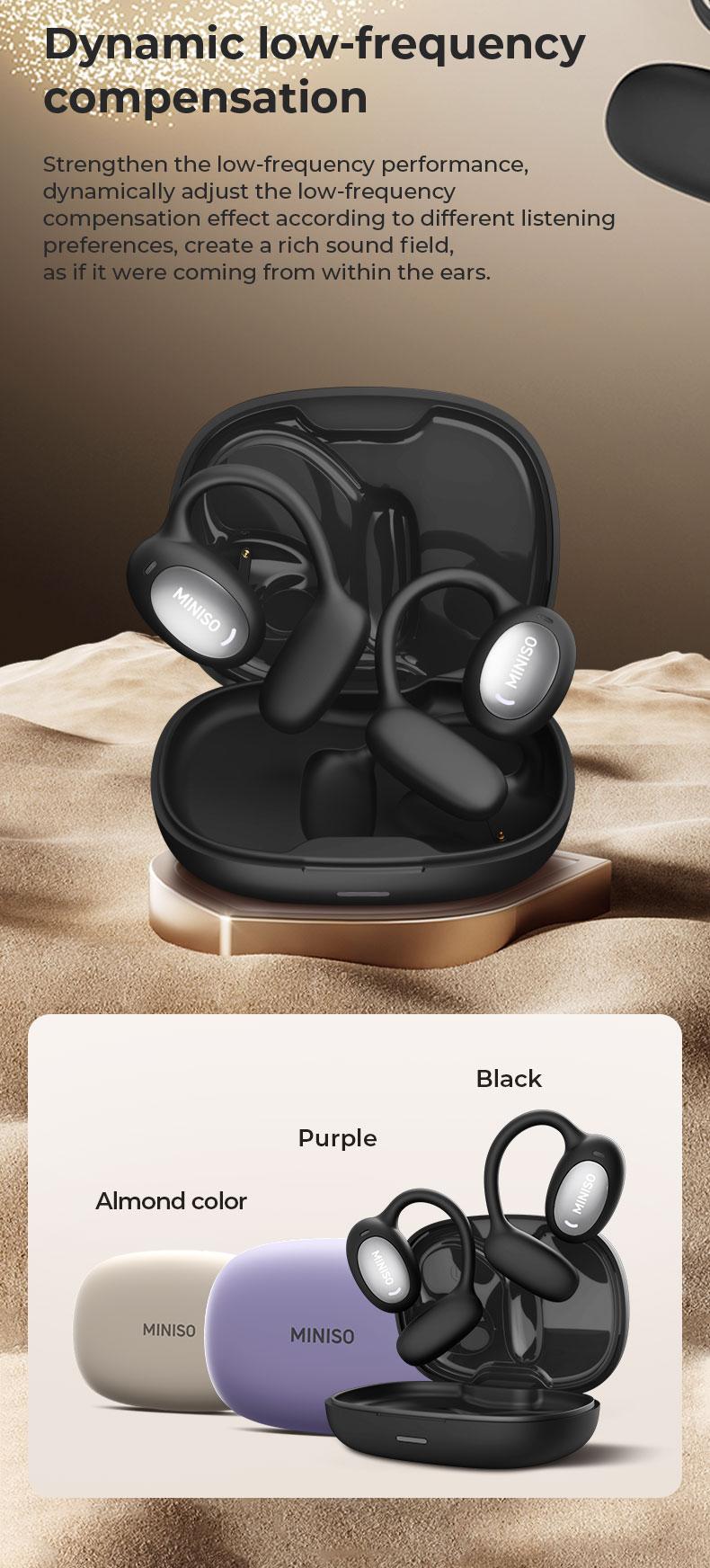 MINISO 181  OWS open Bluetooth 6.0 sports earphones HIFI sound quality sports earphones IPX5 waterproof with microphone