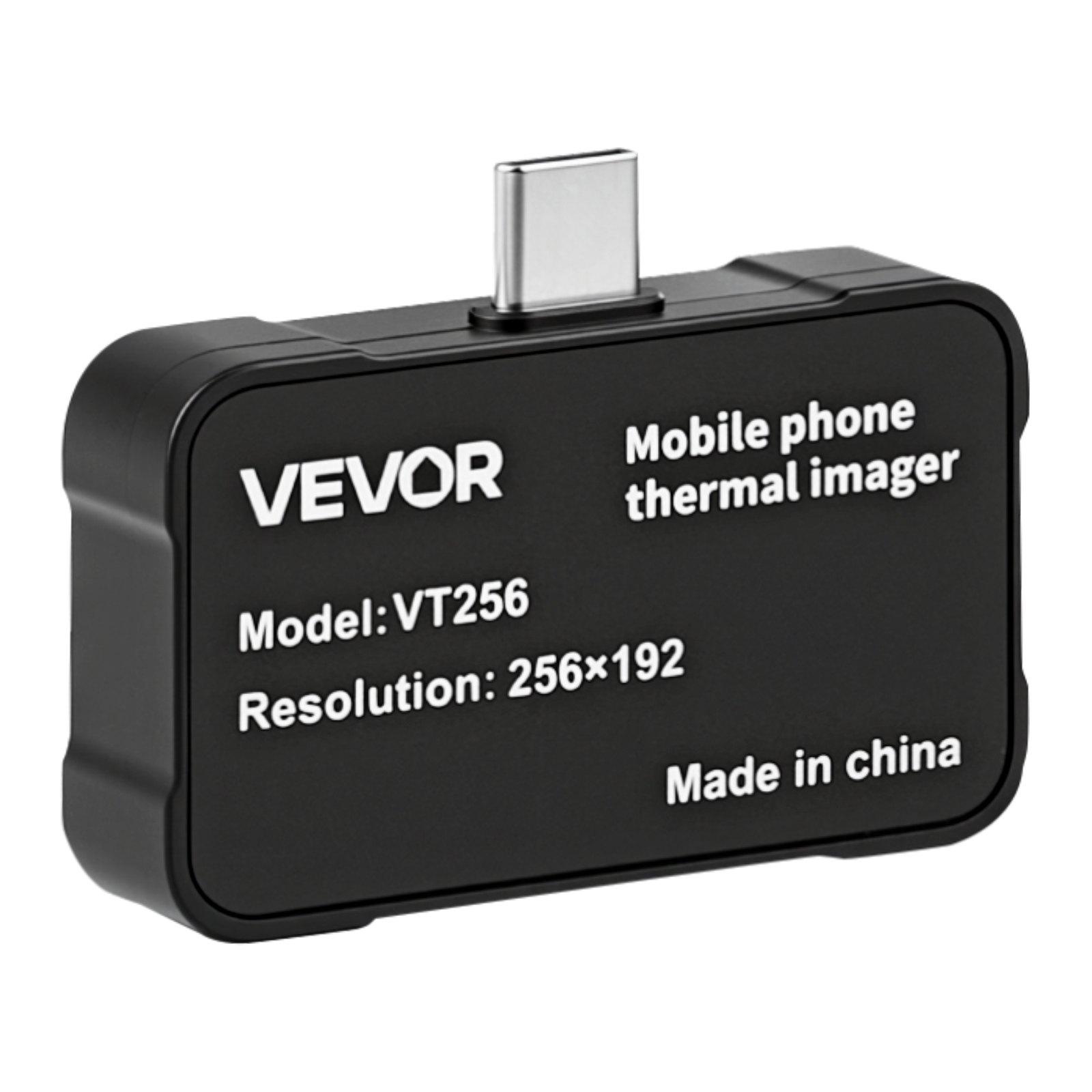 VEVOR Thermal Imaging Camera for Android & iOS Smartphones/Tablets, 512x384 Super Resolution, 25 Hz Refresh Rate, -4°F to 1022°F Range, 6 Color Palettes, Accurate Measurement for Automotive Diagnostics, 256 X 192, 25Hz Refresh Rate, -20°C To 550°C, ≤40 Mk VEVOR Thermal Imaging Camera for Android & iOS Smartphones/Tablets, 512x384 Super Resolution, 25 Hz Refresh Rate, -4°F to 1022°F Range, 6 Color Palettes, Accurate Measurement for Automotive Diagnostics, 256 X 192, 25Hz Refresh Rate, -20°C To 550°C, ≤40 Mk