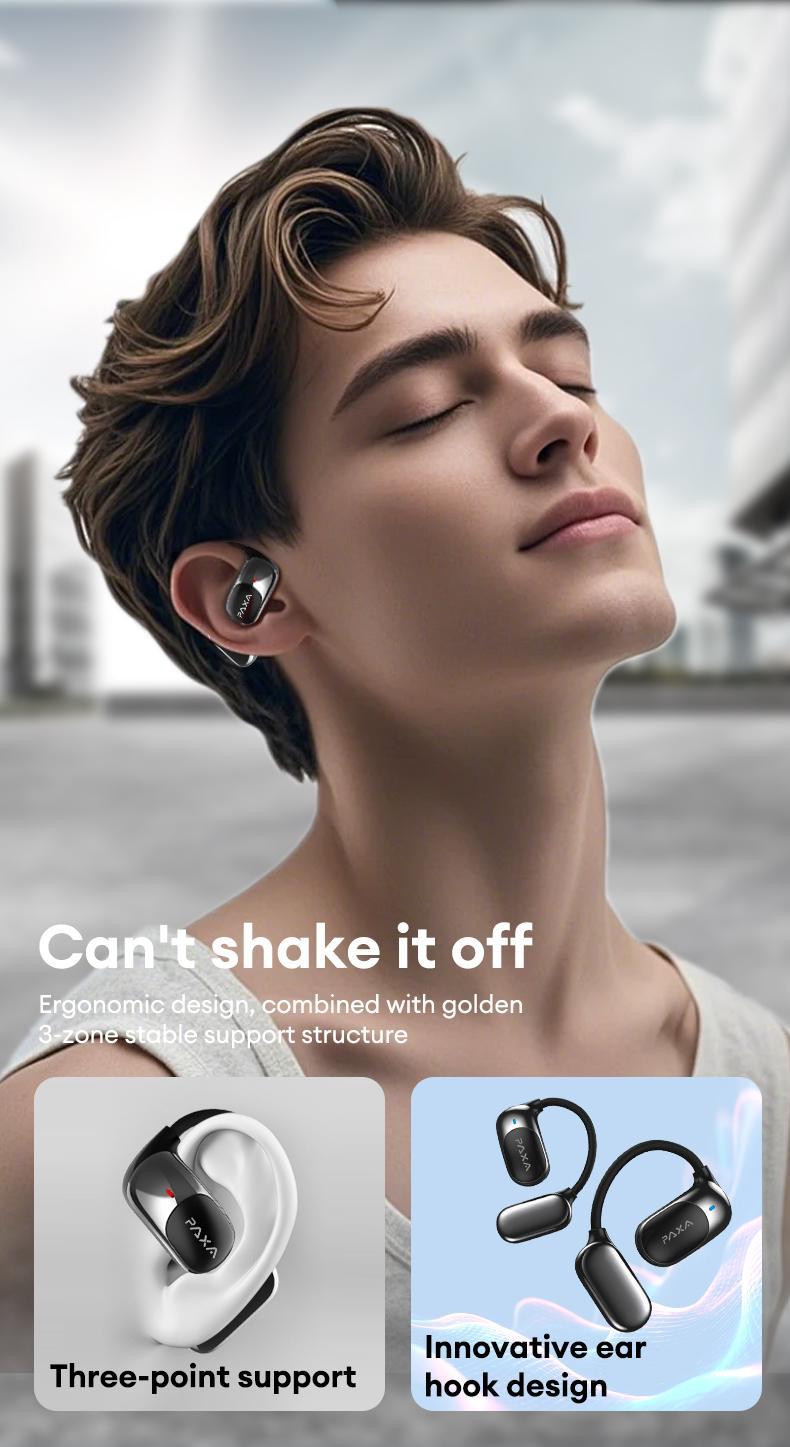 PAXA Fit2 with 169-Language Translation Support – Wireless Headphones with Electroplated Ear Hook Design – Comfortable, High-Quality Sound, Bluetooth 5.4 Flash Connection, Wireless Earbuds for Music & Phone Calls  Audio Electronic