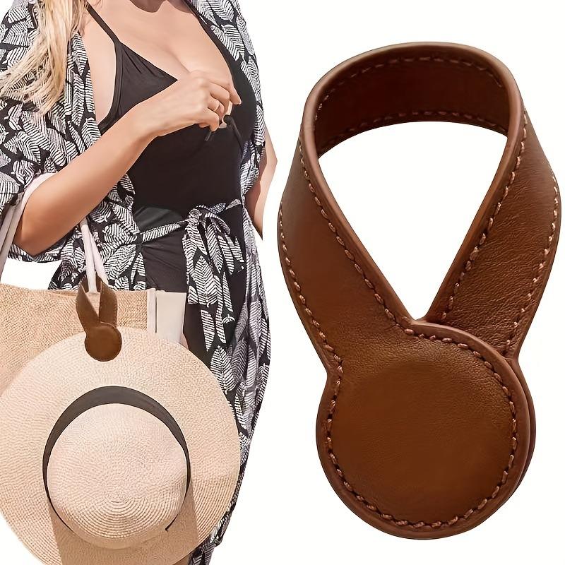 Imitation Leather Magnetic Hat Clip Outdoor Portable Hat Clip Keychain Pants Clip PU Hat Clip