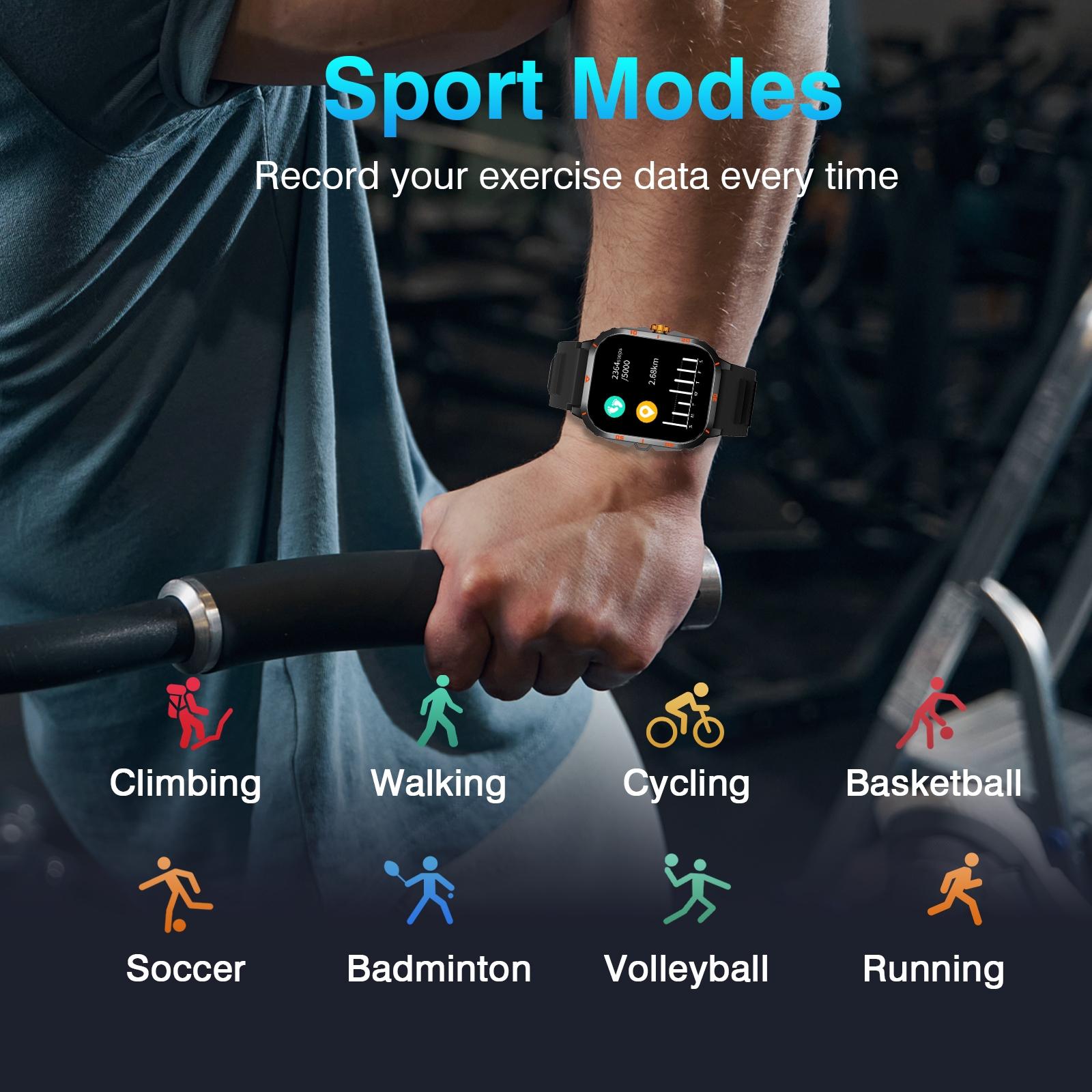 Smart Watch, Wireless Connection, Answering/dialing Function, Information Reminder and Push, Precise Step Counter and Multiple Exercise Modes, Sports Smart Watch, Weather Updates, Durable Design, Suitable for Everyone, Digital Smart Watch