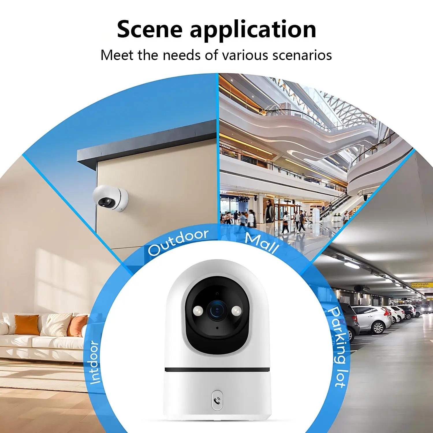 Smart WiFi Indoor Security Camera, 1080P HD Night Vision, Motion Tracking, Two-Way Audio, Sound Alerts, Ideal for Home Safety Monitoring