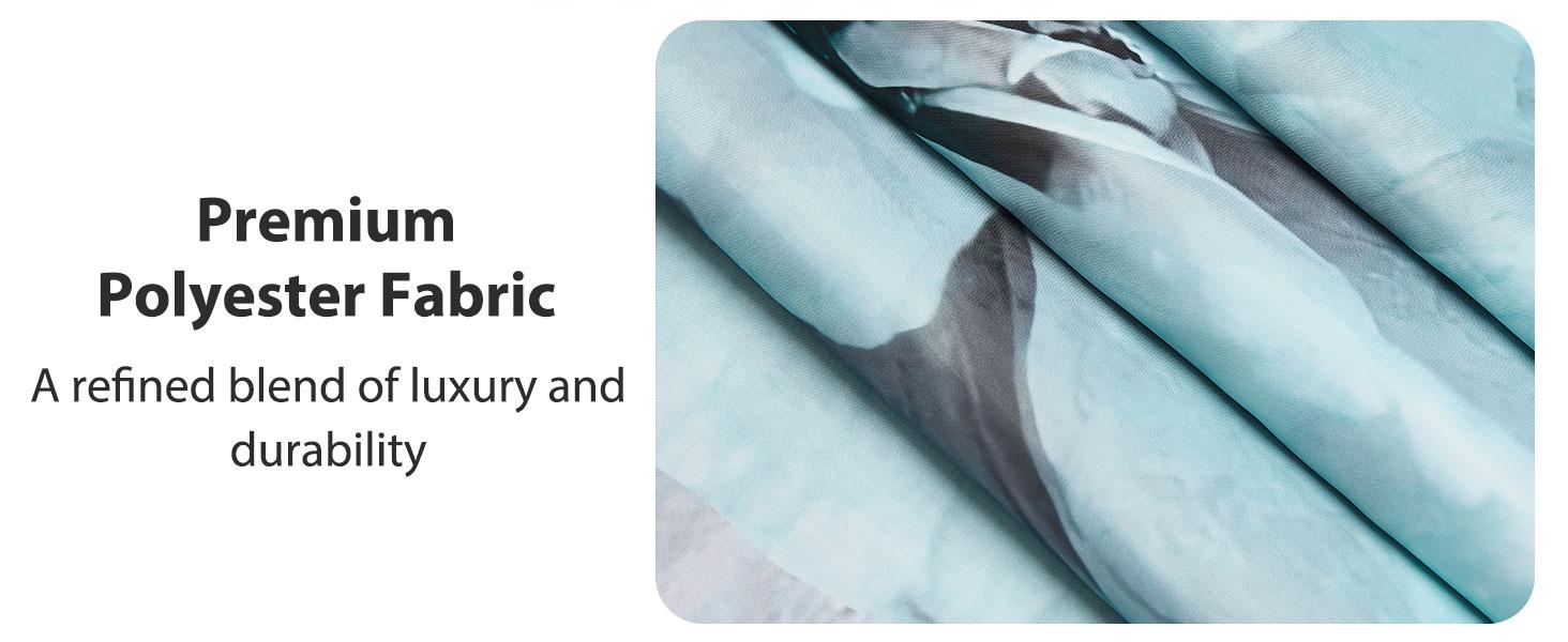 Teal Floral Shower Curtain 72x72 Inch, Boho Farmhouse Watercolor Poppy Bathroom Curtain, Washable Fabric Shower Curtain with 12 Hooks