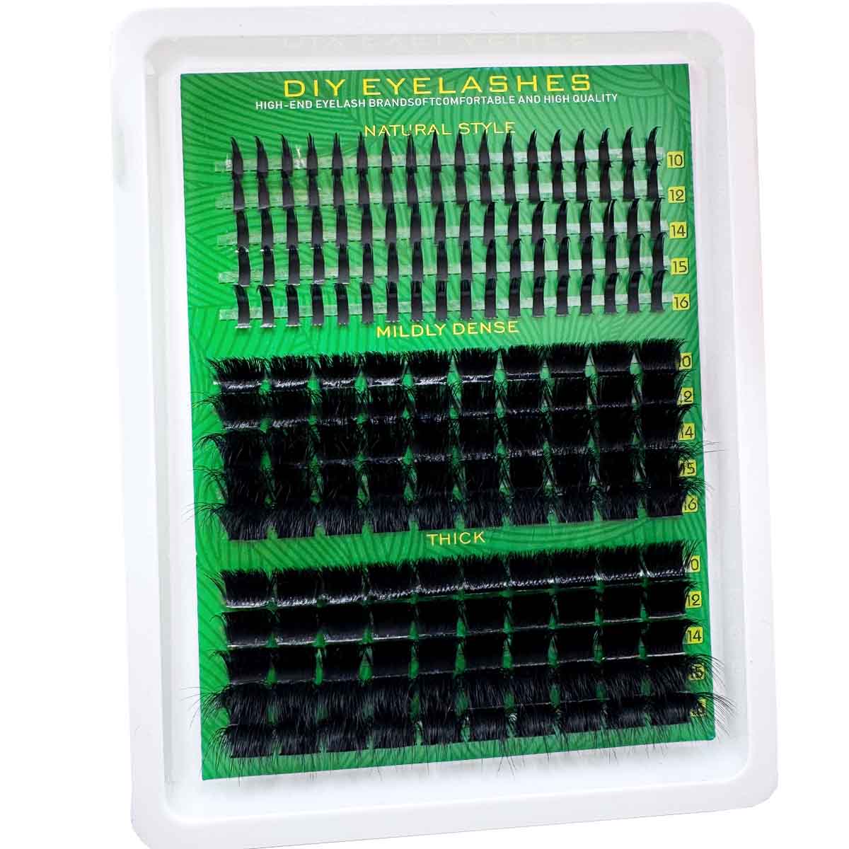 300D 200D 160D 120D 100D 80D 60D Lash Clusters, 290pcs/285pcs/255pcs/235pcs/190pcs, D Curl Natural Look, Individual Lashes Extension