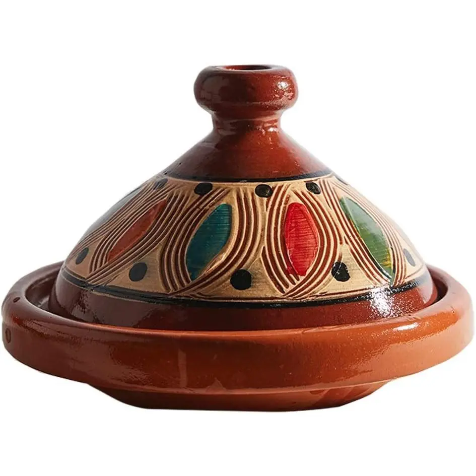 Moroccan Tagine Pot, Traditional Ceramic Cooking Pot, Custom Style Tangine, Traditional Design, 7" tall / 10" diameter