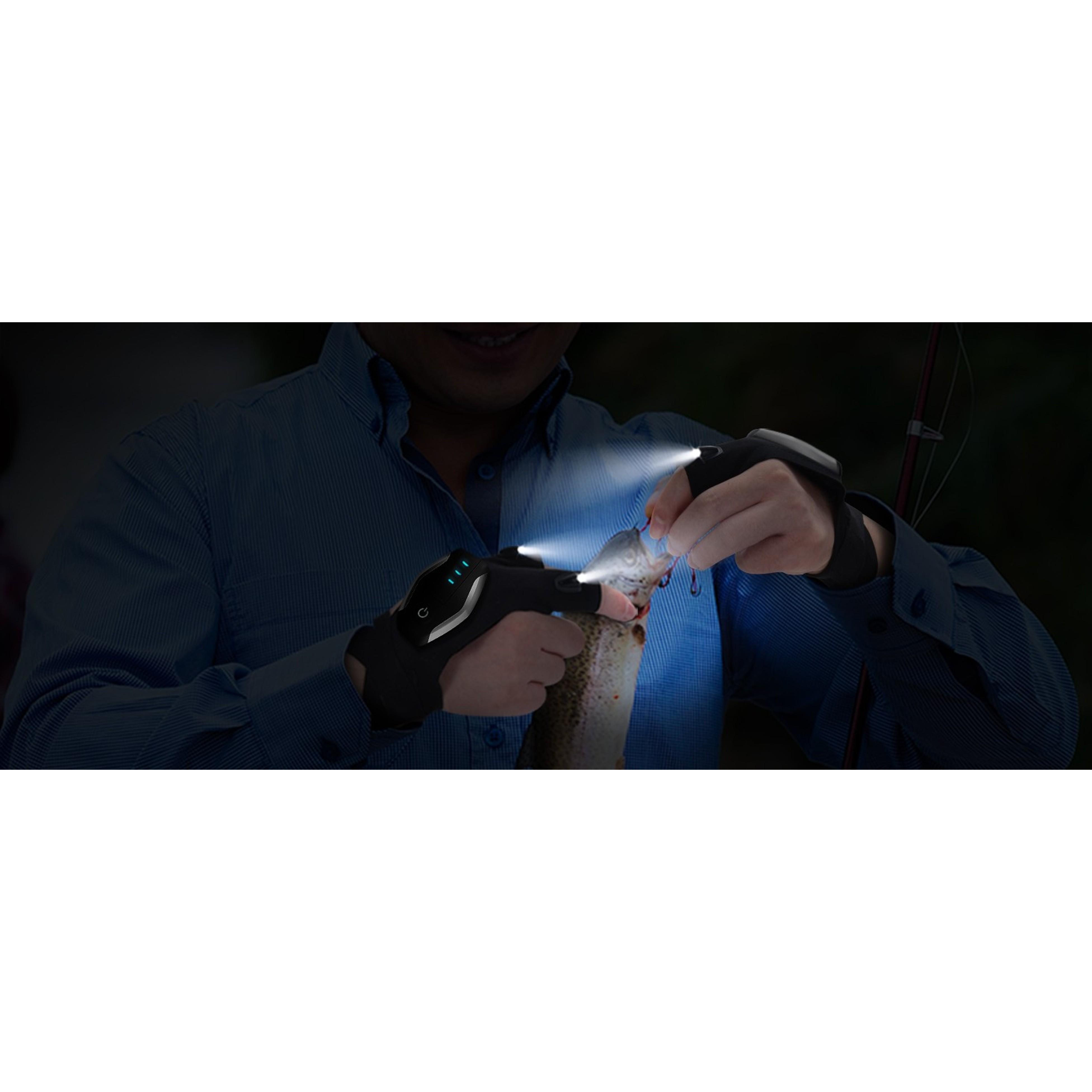 Stocking Stuffers for Adults Men Rechargeable LED Flashlight Gloves, Anniversary Birthday Gifts for Dad Him, Gifts for Men Who Have Everything, LED Gloves for Hunting Fishing Repairing GadgetGift