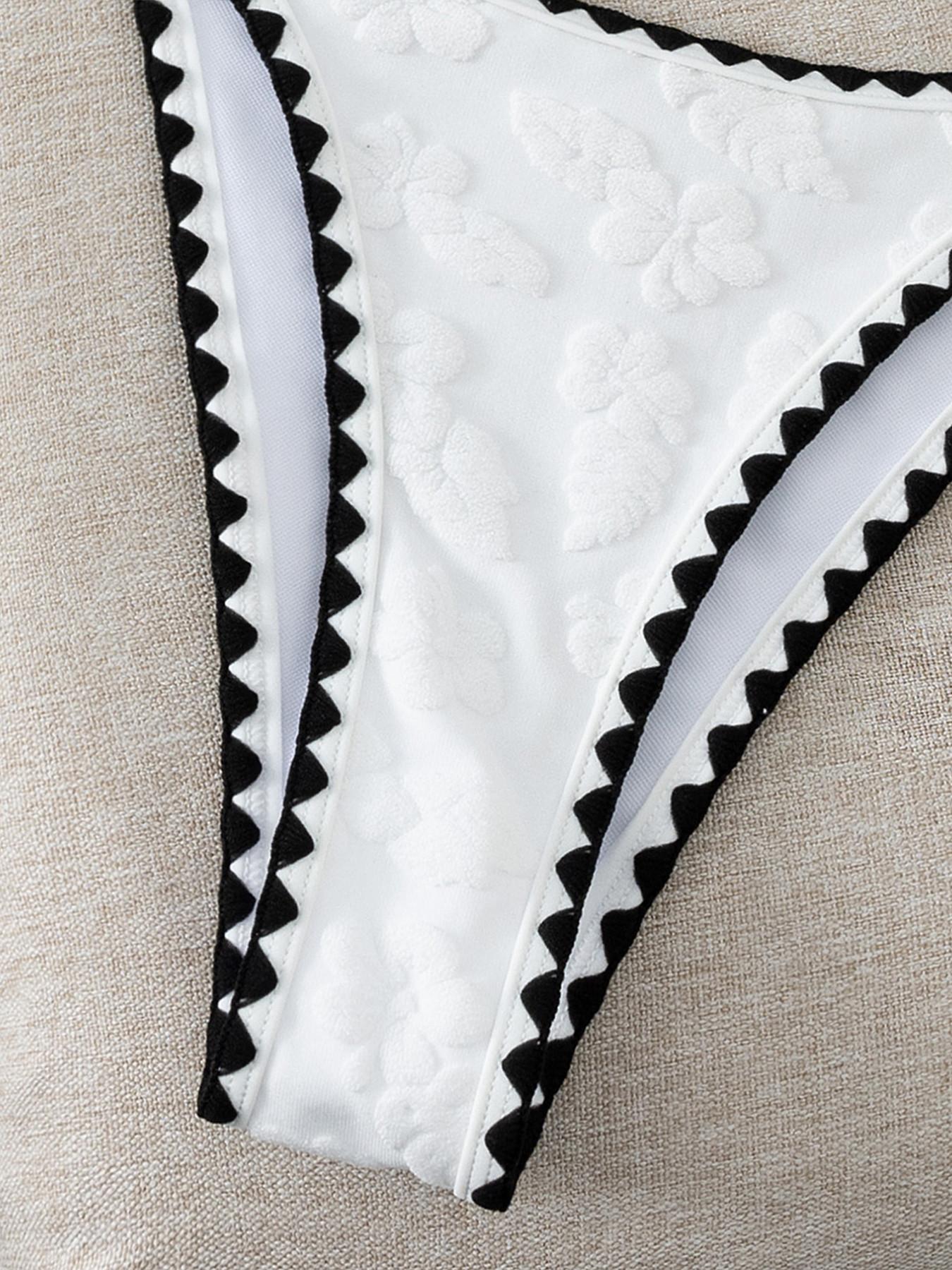 Boho Style Women's Bikini Set, Colorblock Halter Neck, Thin Straps Split Swimwear, High Waist Beachwear