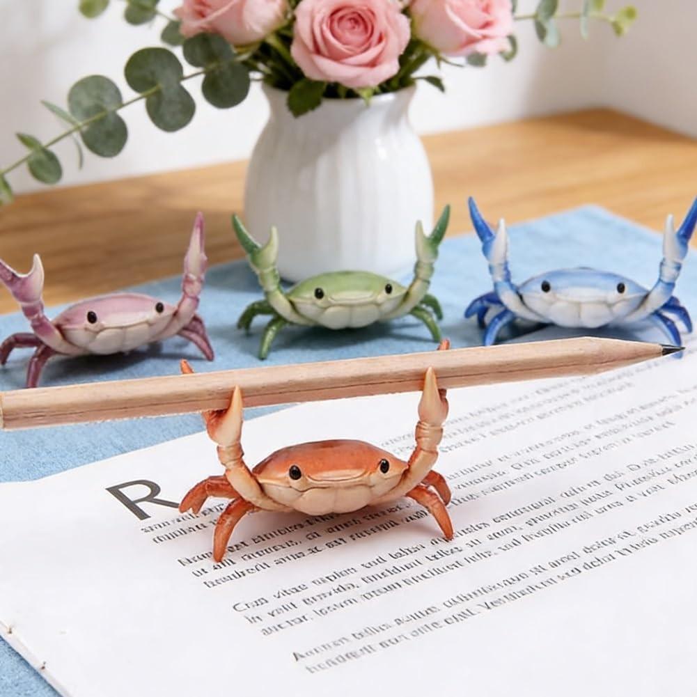 3Pcs Desk Crab Pen Holder, Creative Crab Pen Holder, Weightlifting Crabs Penholder Bracket Storage, Desk Pen Stand for Pen Storage Office Desk Display Decorations, Unique Gift Idea
