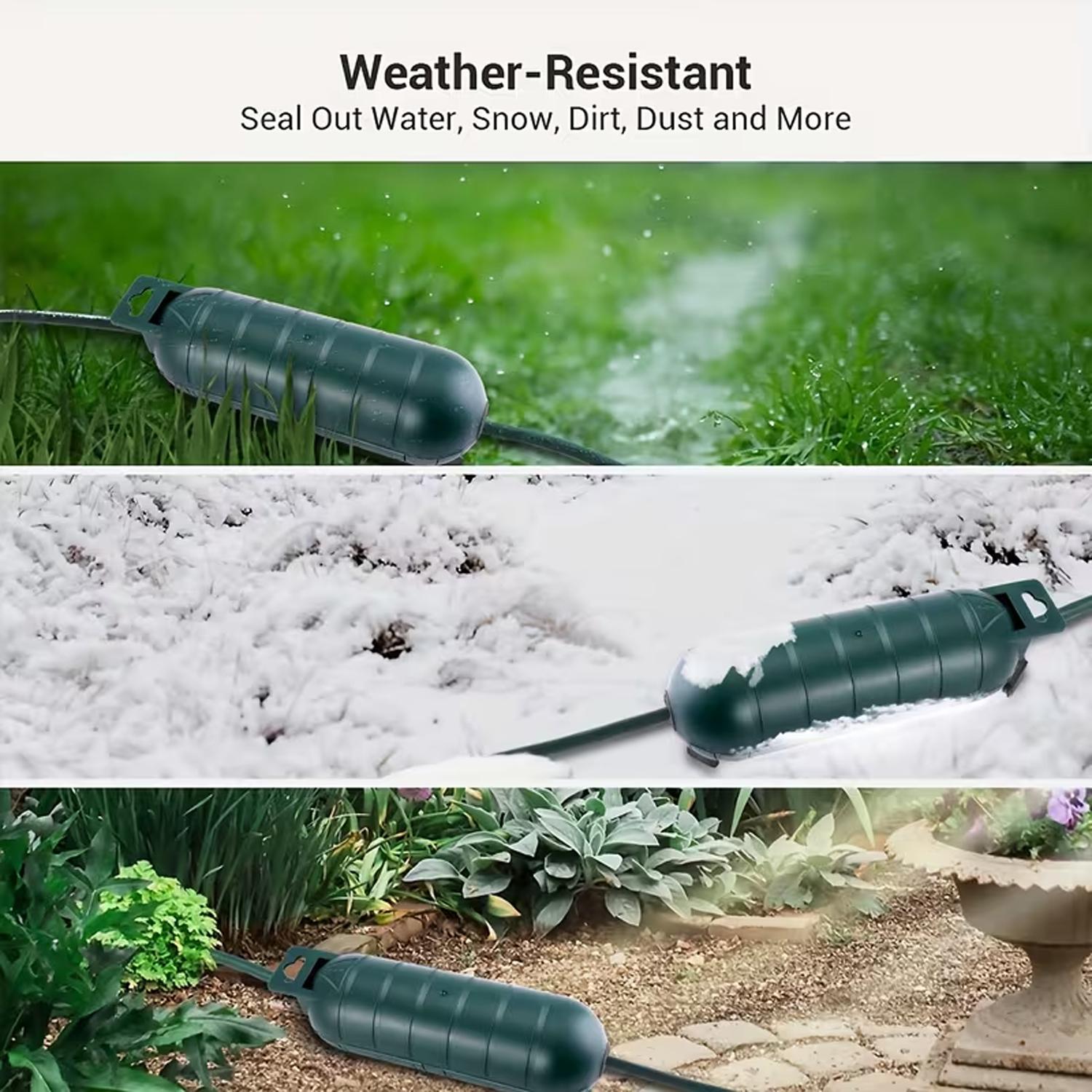 Outdoor Waterproof Switch Cover Socket Junction Box, One in and One Out Outdoor Wire Extension Cord, Durable Weatherproof Design