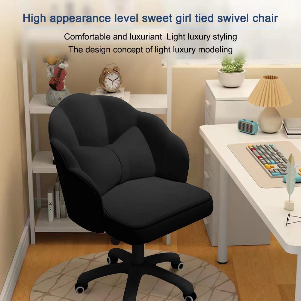 【Black Friday】 Vanity Office Chair Cute Petal Desk Chair, Modern Fabric Home Butterfly Chairs Height Adjustable Chair Makeup Chairs Computer Chair