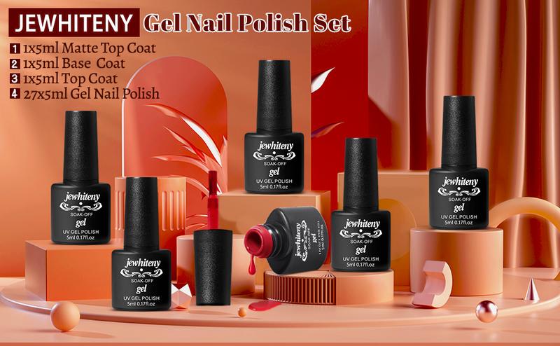 JEWHITENY 27 Colors Gel Polish Set Gel Nail Kit Soak Off Nail Gel Polish Set for Manicure Nail Art Salon/Home Starter Kit JEWHITENY 27 Colors Gel Polish Set Gel Nail Kit Soak Off Nail Gel Polish Set for Manicure Nail Art Salon/Home Starter Kit