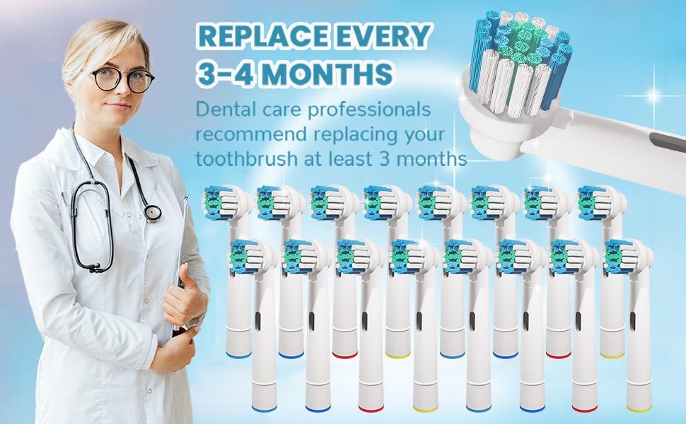 8 count Replacement Toothbrush Heads Compatible with Oral B Braun, Professional Electric Toothbrush Brush Heads Refills for Oral-B Pro 500/750/1000/1500/3000/3757/5000/7000/7500/8000