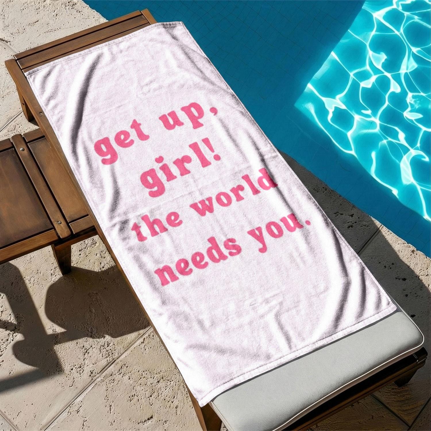 1PC Inspirational Quote Beach Towel for Friends | Soft Outdoor Towel for Travel Yoga Camping Swimming | Vacation Must-Have Gift | Pool & Beach Holiday Essentials