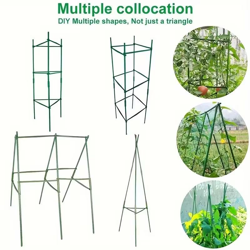 24/33 Piece Multifunctional Plant Support Stand, Garden Obelisk Trellis, Adjustable Height for Climbing Vegetables, Tomatoes, Gardening Plants, Easy Assembly, Reusable