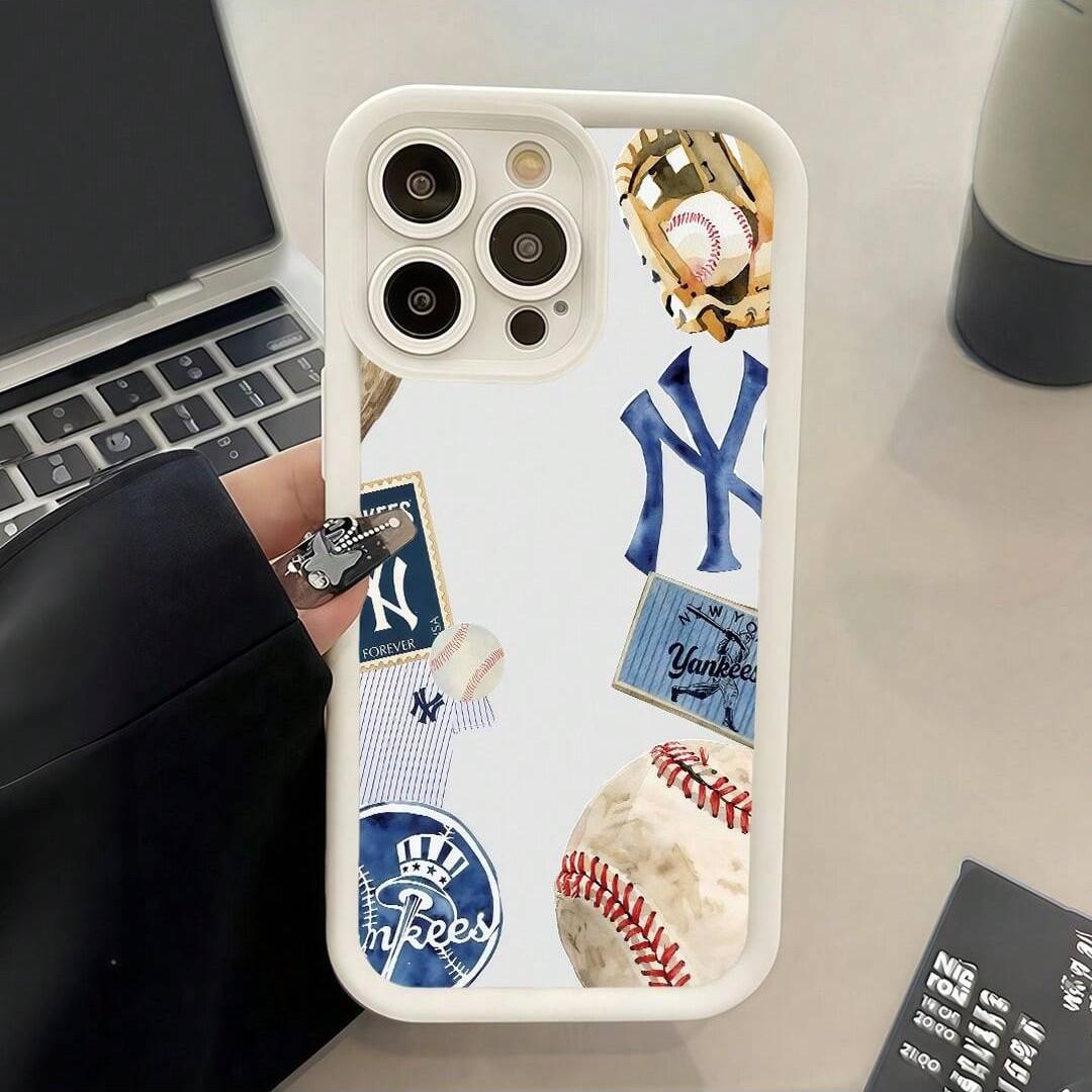 Baseball Pattern Phone Case with Precise Cutouts for Camera Protection, Shockproof Design for iPhone Models, Perfect Gift for Birthdays & Holidays