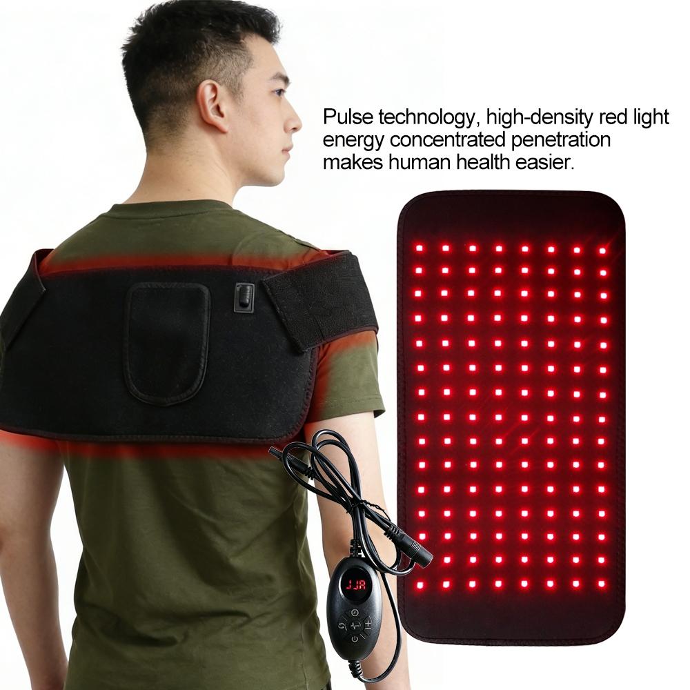 120 LEDs Red Light Infrared Therapy Belt 850nm 660nm Back Legs Arms Burn Fat Wrap Slimming Machine Waist Heat Pad Warming Uterus Stomach 5 Brightness Levels Home Physiotherapy