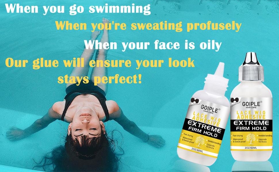 Waterproof Lace Wig Glue Set - 9 Count with Wig Glue Remover, Hair Wax Stick, and Wig Styling Tools Kit Gel Invisible Bond Natural Look Adhesive