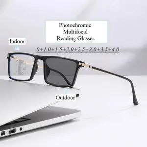 New Trendy TR90 Photochromic Multifocal Reading Glasses Outdoor Bifocal Sunglasses Sports Anti Blue Near Far Eyeglasses Gafas