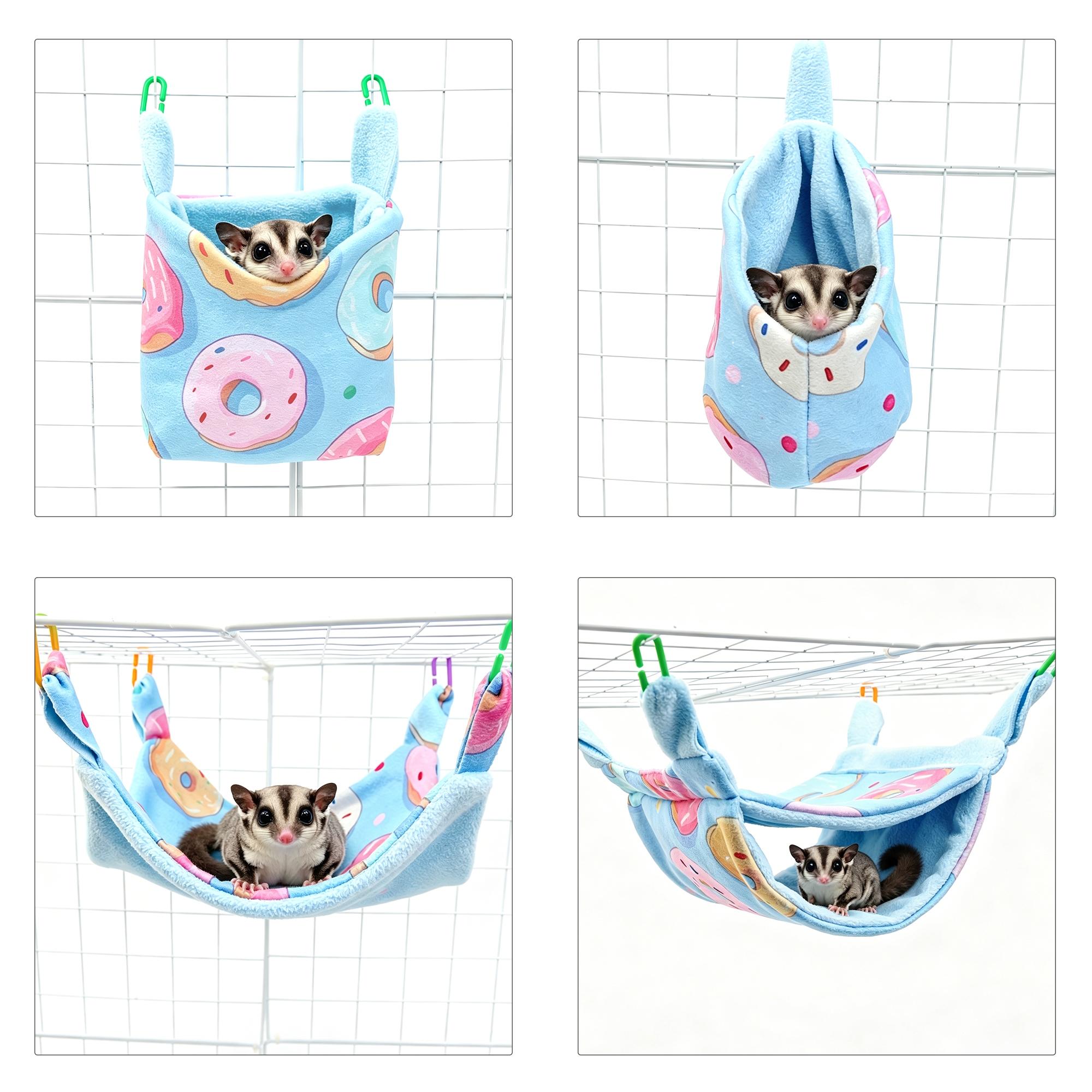 Petaurus Plush Hammock 8-Piece Set, Soft Warm Bird Nest Hanging Bed, Cozy Pet Bed for Flower Branch Mouse, Squirrel, Flying Squirrel, Guinea Pig Condo, Rabbit Bed, Bunny Supplies, Rodent Bed Petaurus Plush Hammock 8-Piece Set, Soft Warm Bird Nest Hanging Bed, Cozy Pet Bed for Flower Branch Mouse, Squirrel, Flying Squirrel, Guinea Pig Condo, Rabbit Bed, Bunny Supplies, Rodent Bed