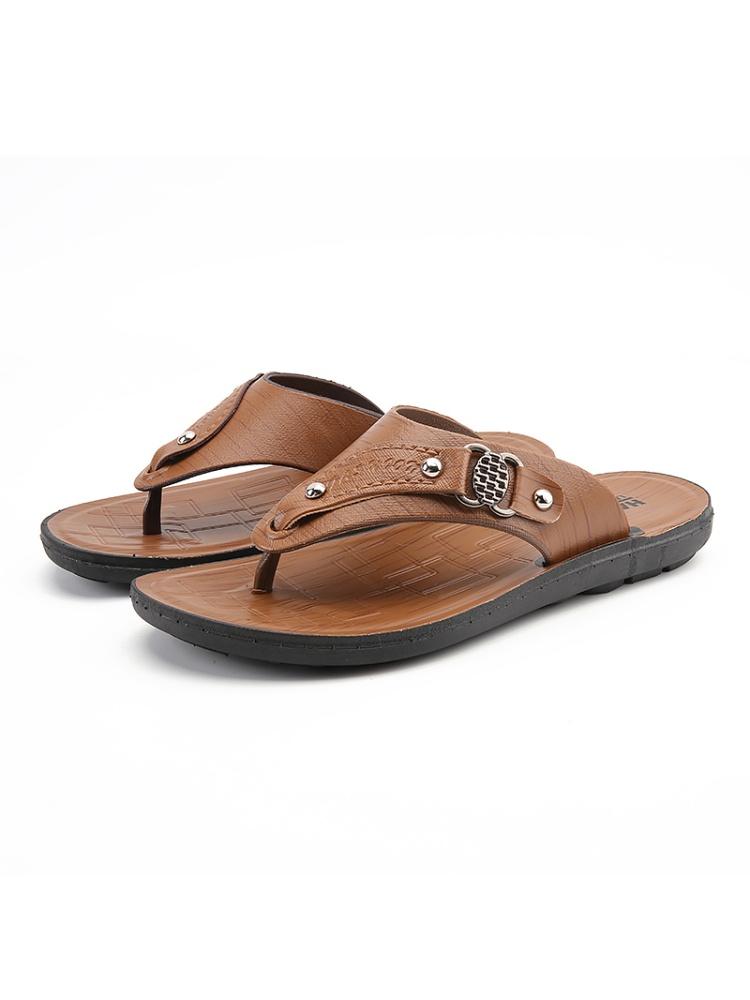 1 Pair Men's Dual-Color Casual Flip-Flops | Minimal Urban Style | Comfort Anti-Slip Sole + Flexible Upper + 2 Colors | Ideal for Students / Office Workers / Summer Outings, Easy Slip-On Design