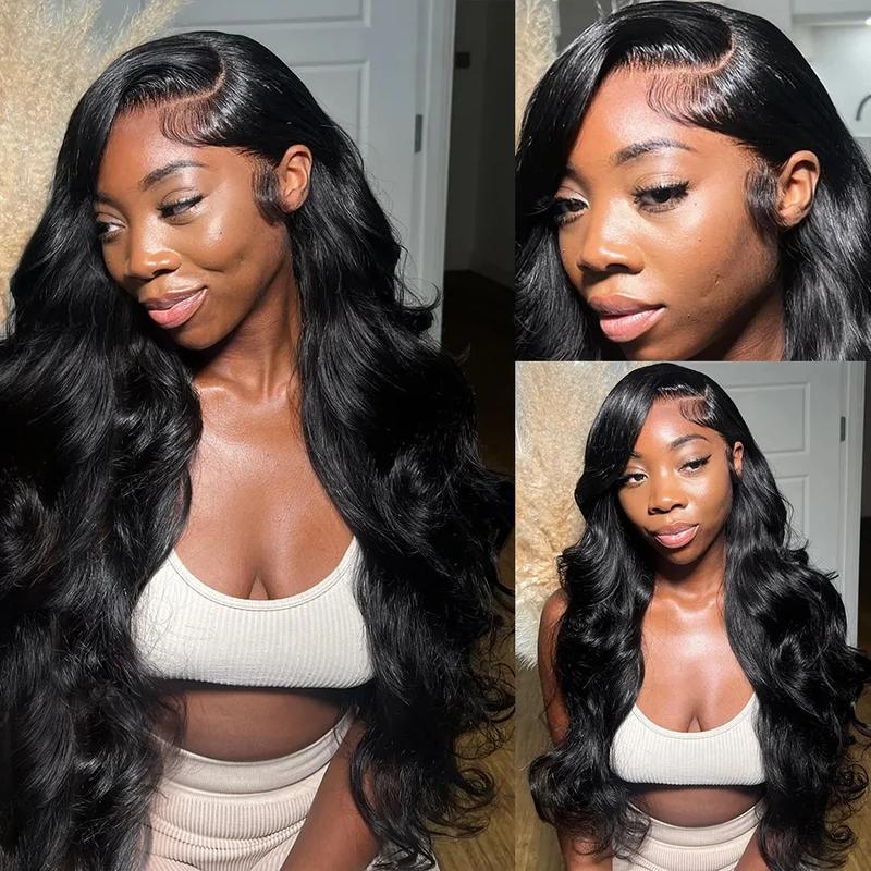 13x6 Body Wave Lace Front Wigs Human Hair Pre Plucked Glueless Wigs 180% Density Body Wave 13x6 HD Transparent Frontal Wigs Lace Front Wigs