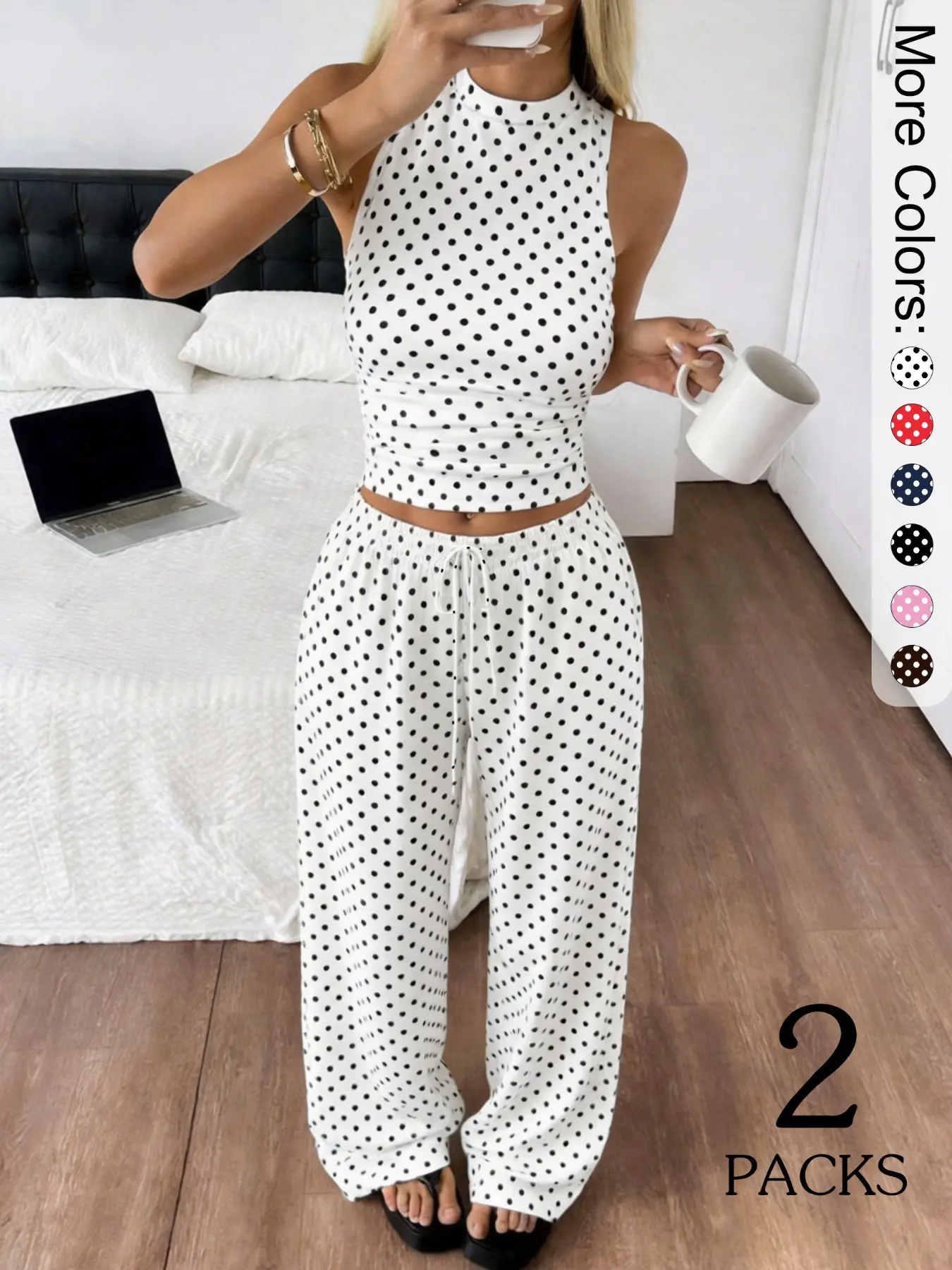 White polka dots