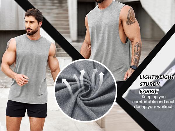 COOFANDY Men Workout Tank Top 1 Pack Gym Bodybuilding Sleeveless Muscle T Shirts