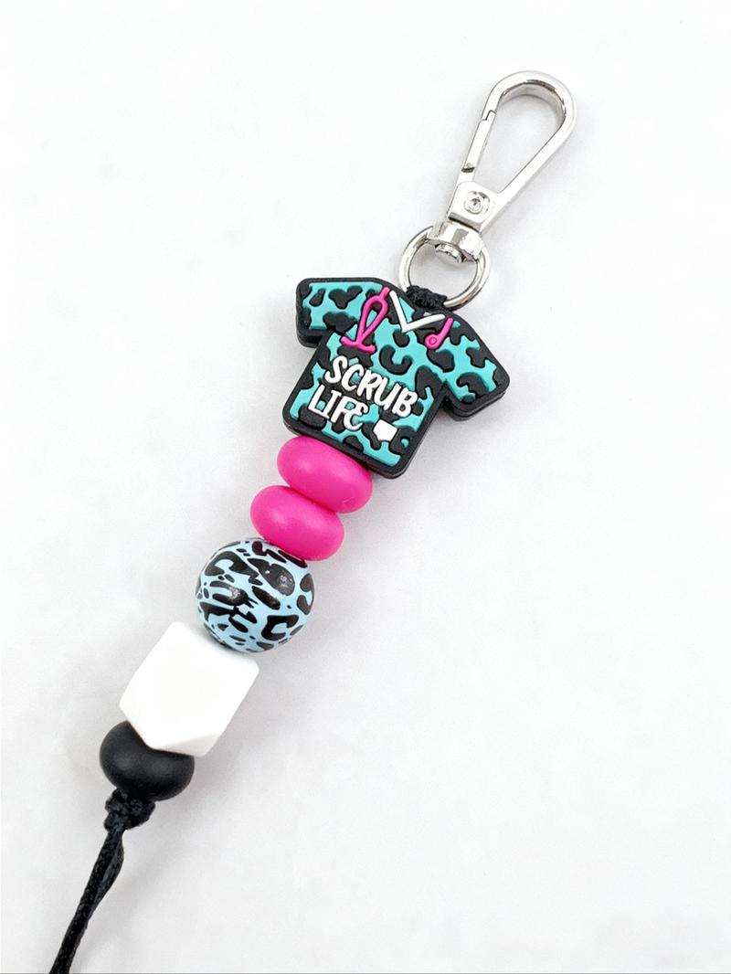 Cute Beaded Design Keychain, Novelty Keychain for Women & Men, Fashion Accessories for Daily Bag, Key Decor, Thoughtful Gifts for Healthcare Workers, Handmade Keychain