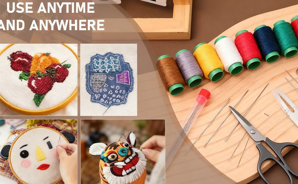 Large-Eye Steel Sewing Needle Set, Stainless Steel Hand Sewing Needles, Portable DIY Handcraft Kit, Suitable for Crafters (34-Piece Set)