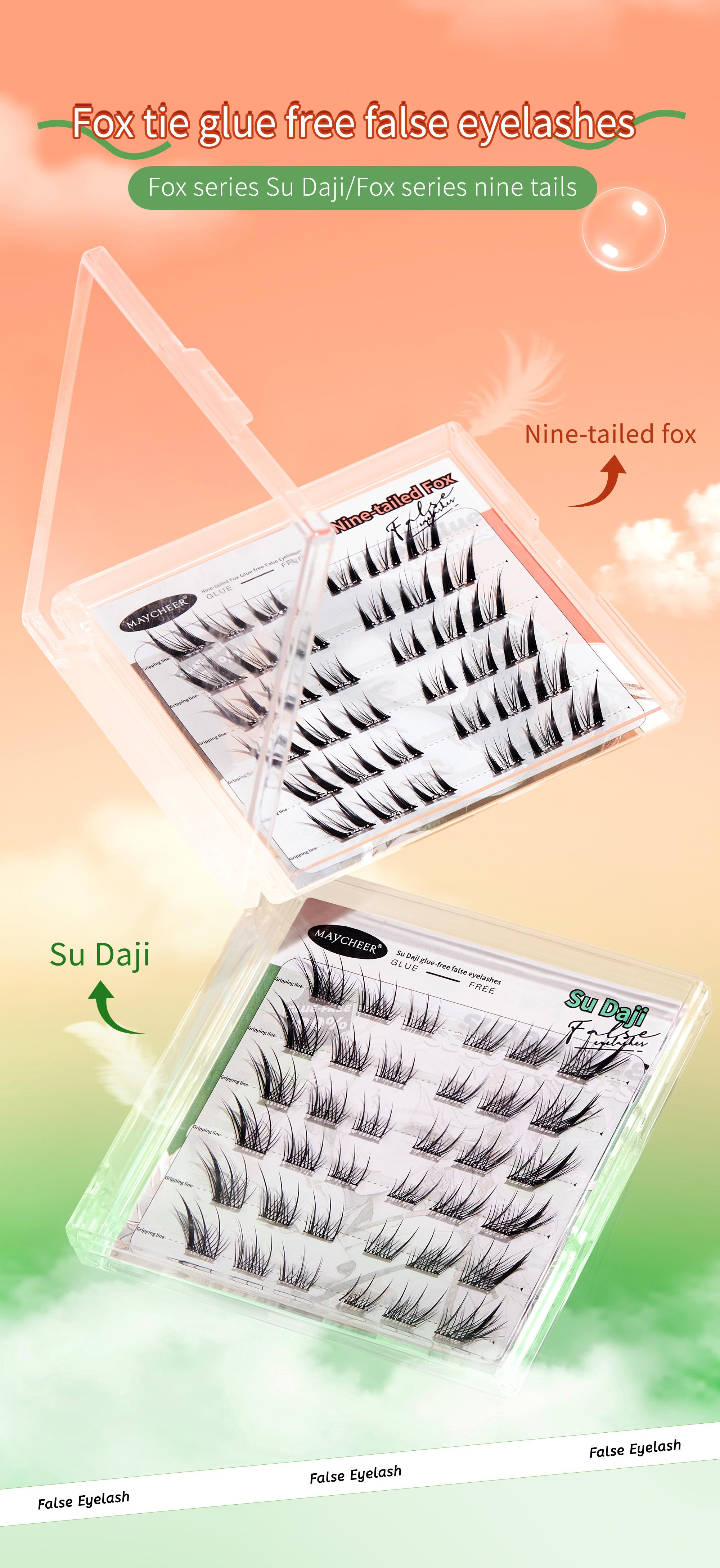 MAYtobe Self-Adhesive Lash Clusters Kit - No Glue Needed, Easy Press-On Eyelash Extensions, 36 Pcs Natural Wispy Lashes with Tweezers