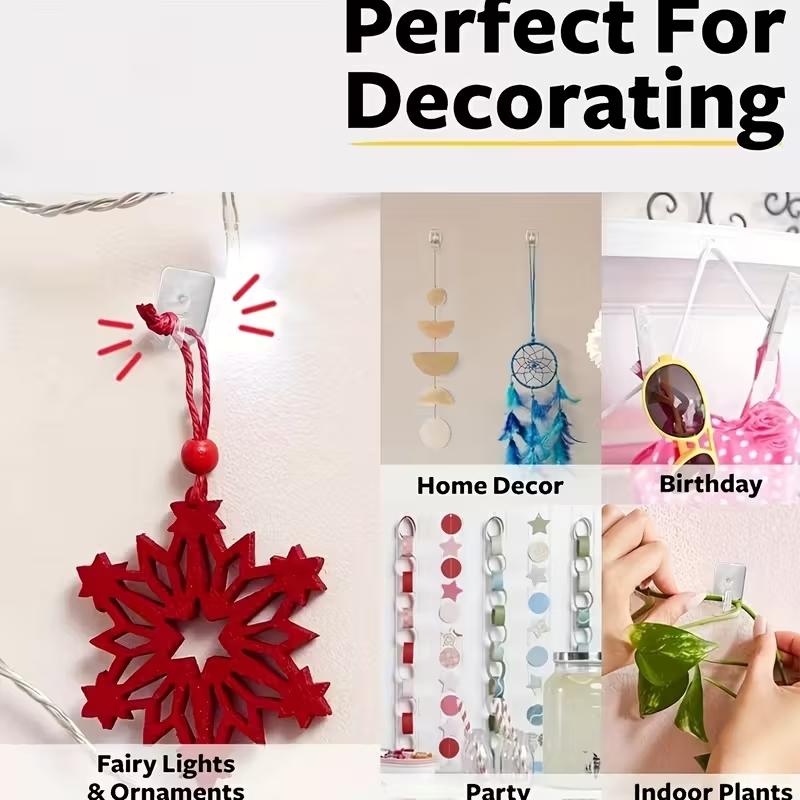 9/18/36/72pcs No-Drill Strong Adhesive Hooks, Seamless Wall Mounting, Sticky Hooks for Kitchen Bathroom Door Back Storage