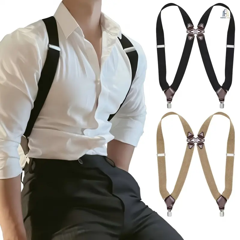 1.38 Inch Vintage Side Clip Suspenders, Unisex Trouser Braces, Clip On Side Style Suspenders for Men Women Suit Pants Jeans Daily Outdoor Outfit