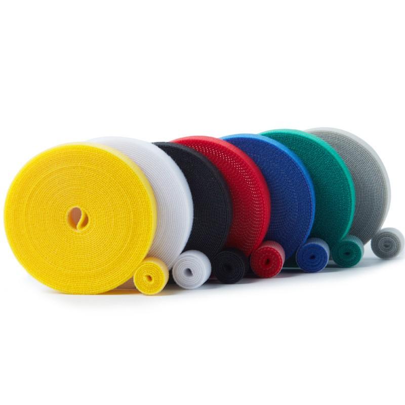 Reusable Multi-Color Velcro Strips, 3m/11.8ft Dual-Sided Adhesive Tape, 0.31 Inch Wide Nylon Cable Organizer