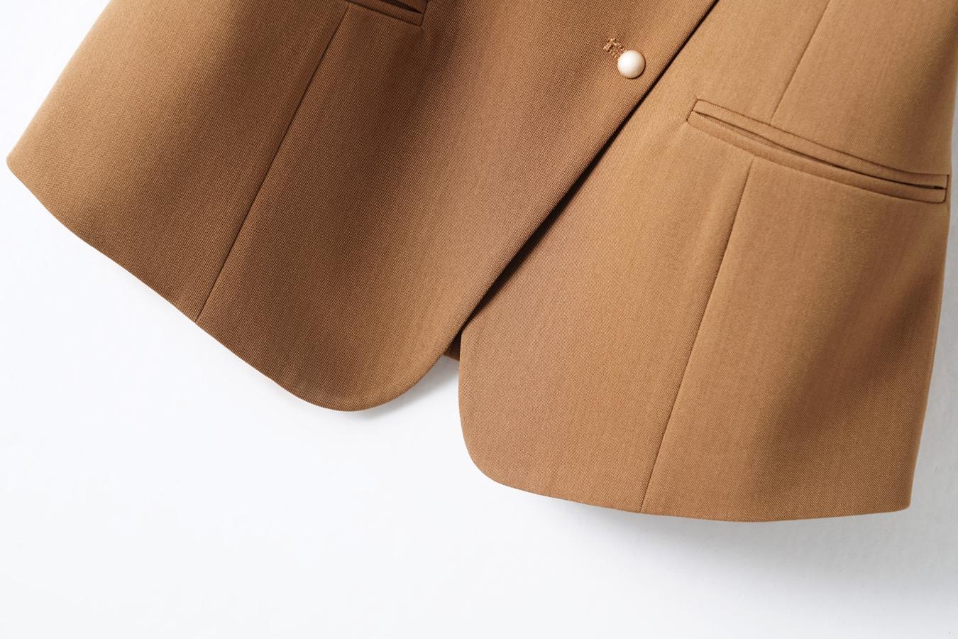 Women's Solid V Neck Button Front Fitted Blazer Vest with Pockets, Casual Sleeveless Vest for Work Office Business, Ladies Spring & Fall Clothes