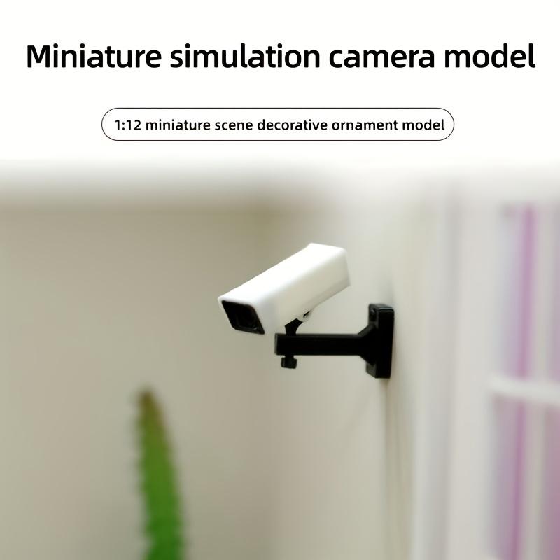 2 mini simulation non-electric surveillance cameras | Made of plastic, suitable for room box scenarios, handmade materials, miniature scene photography props, no electricity required