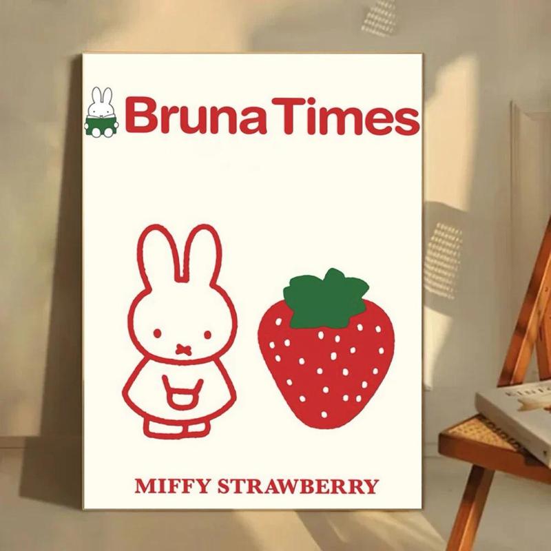 Cute Classic Dutch Cartoon Character M-Miffy Poster HD Printed Poster With Ultra-clear Resolution Waterproof And Moisture-proof Suitable For Bedroom Living Room Bar Restaurant Cafe Wall Decoration As Gift